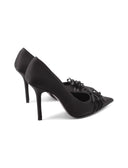 Décolleté in raso con fiocchetti donna