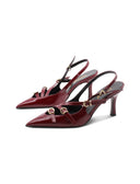 Décolleté slingback con fibbie da donna