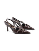 Décolleté slingback con fibbie da donna