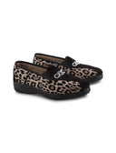 Pantofola animalier con strass da donna