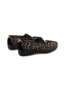 Pantofola animalier con strass da donna