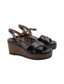 Sandalo vegan con zeppa e plateau donna