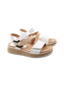Sandalo vegan con triplo velcro donna