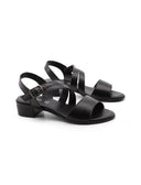Sandalo nero con tacco da donna
