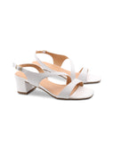 Sandalo elegante bianco con tacco donna