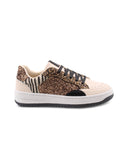 Sneaker animalier con glitter da donna