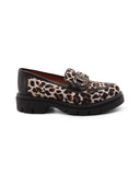 Mocassino chunky animalier da donna