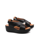 Sandalo zeppa made in Italy in pelle