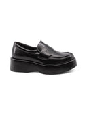 Mocassino nero lucido platform da donna