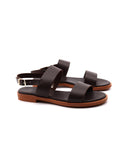 Sandalo flat in vera pelle da donna