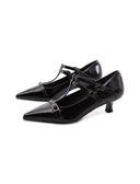 Décolleté kitten heel in vernice donna