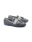 Mocassino in pelle intrecciata da donna
