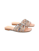 Ciabattina intrecciata con strass donna