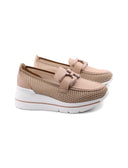 Mocassino con zeppa e morsetto da donna