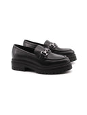 Mocassino in pelle con morsetto donna