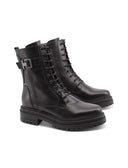 Anfibio nero in pelle con zip da donna
