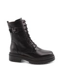 Anfibio nero in pelle con zip da donna