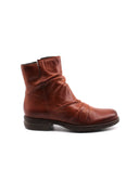 Stivaletto donna in pelle arricciata