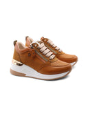 Sneaker marrone con zeppa da donna