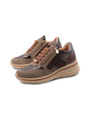 Sneaker zeppa con strass da donna