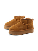 Stivaletto platform scamosciato donna