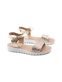 Sandalo oro da bimba con glitter