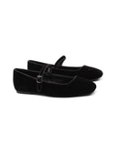 Ballerina mary jane in velluto da donna