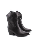 Stivaletto texano nero da donna