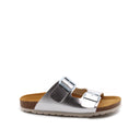 Ciabatta laminata a doppia fascia donna