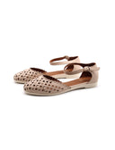 Ballerina in pelle traforata donna