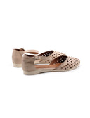 Ballerina in pelle traforata donna