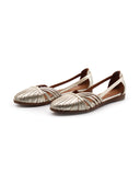 Ballerina ragnetto in pelle laminata