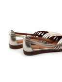 Ballerina ragnetto in pelle laminata