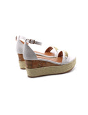 Sandalo ankle strap con catena oro