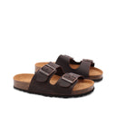 Ciabatta a doppia fascia in pelle donna
