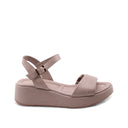 Sandalo zeppa in vera pelle da donna