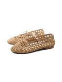 Ballerina mary jane in rafia da donna