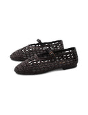 Ballerina mary jane in rafia da donna