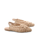 Ballerina slingback in rafia da donna