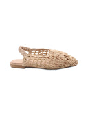 Ballerina slingback in rafia da donna