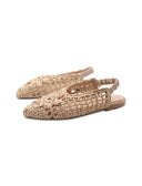Ballerina slingback in rafia da donna