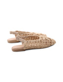 Ballerina slingback in rafia da donna