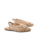 Ballerina slingback in rafia da donna