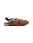 Ballerina slingback in rafia da donna