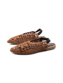 Ballerina slingback in rafia da donna