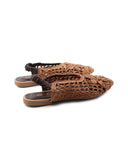 Ballerina slingback in rafia da donna
