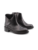 Stivaletto nero in pelle con zip da don