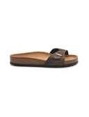 Sandalo ciabatta da donna in vera pelle