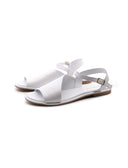 Sandalo flat in pelle morbida donna