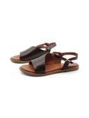 Sandalo flat in pelle morbida donna